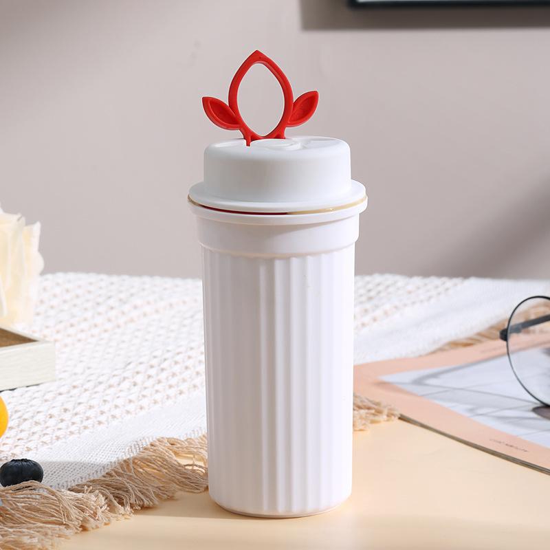 Simple Plastic Water Bottle Sealed Portable Coffee Cup for Office Outdoor 350ml KTY