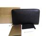Authentic BVLGARIBVLGARI Black Leather Round Zip Long Wallet #b164  Open Box