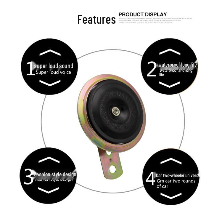 Electric Motorcycle Car Horn, 12V Single Tone Loud Horn
