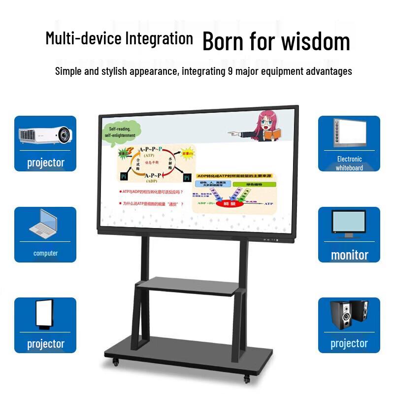 Qianxiang 55-inch Kylin OS Interactive Flat Panel Display CN plug (adapter included)