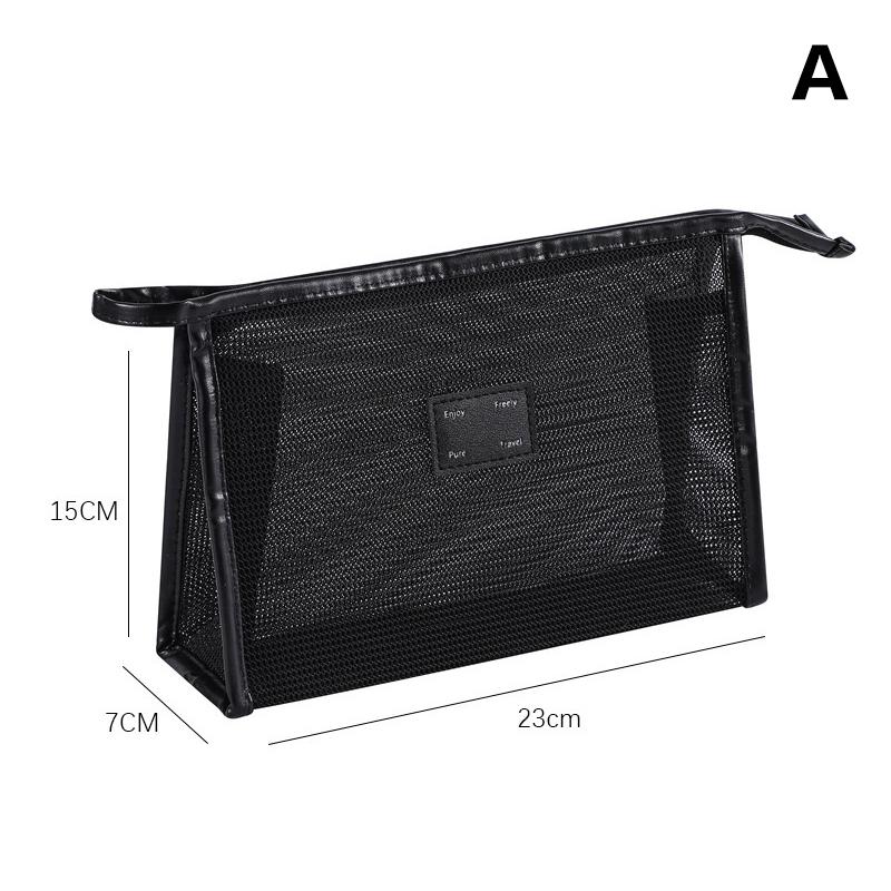 Travel Mesh Makeup Bag Wash Bag Cosmetic Bag Zipper Container For Women Toiletry Bag Makeup Organizer Portable Storage Pouch