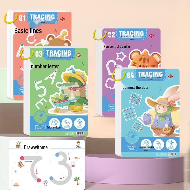 Erasable Pen Control Training Cards: Early Education Toys for 2-Year-Olds