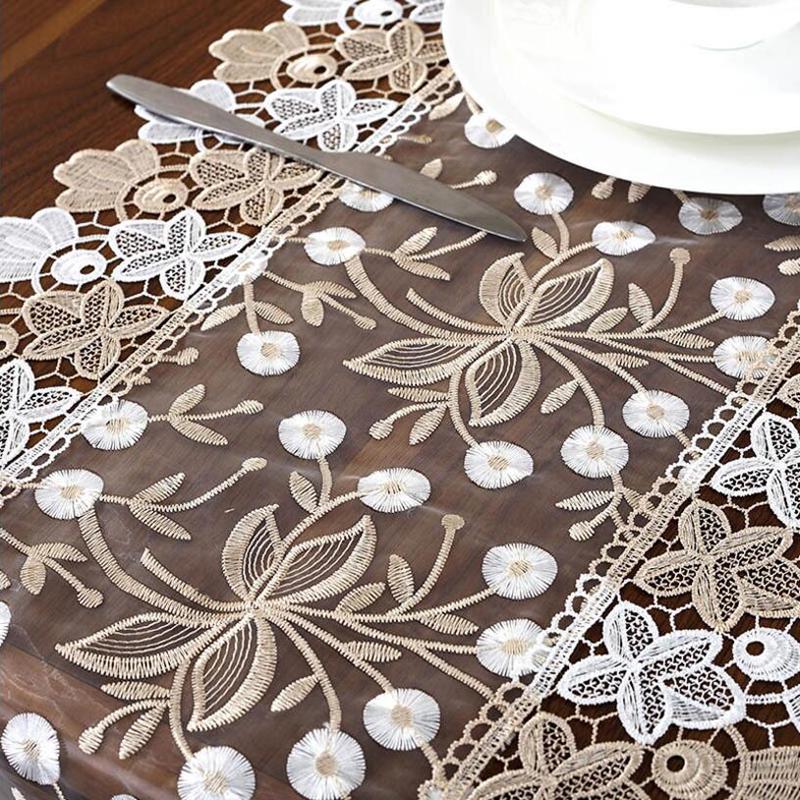 Buy Lace Embroidery Table Runner TV Cover Cloth Table Flag