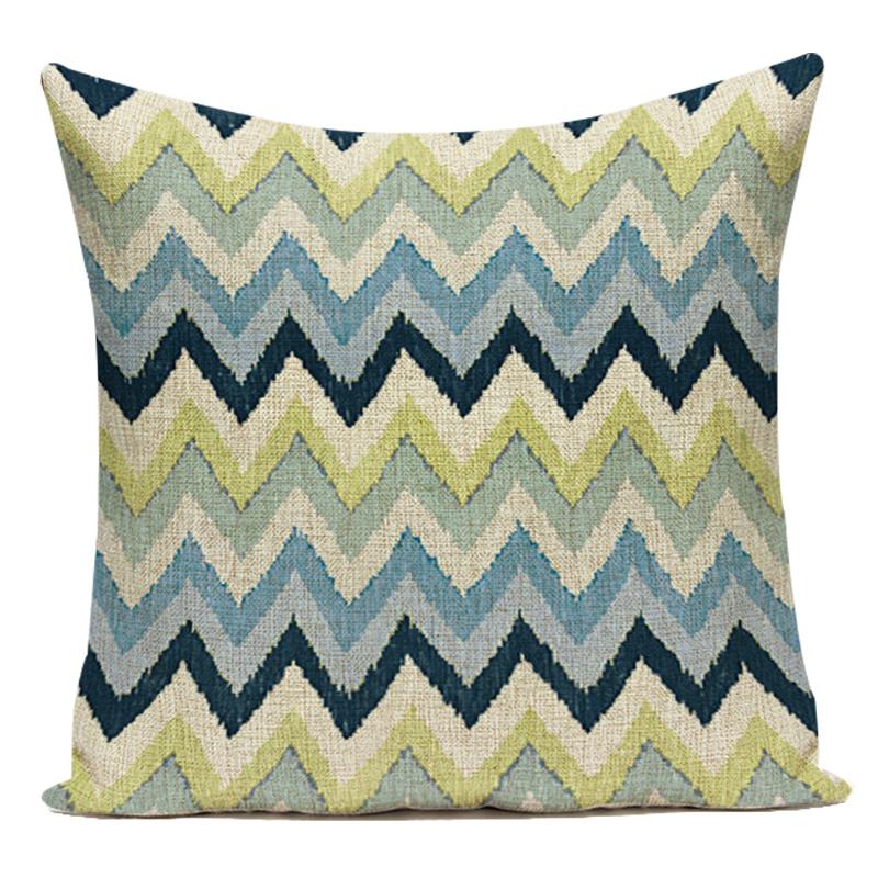 Decorative Pillows Simple Colorful Wave Stripe Geometry Polyester Pillows Cushion Covers Pillow Cover Sofa Home Decor