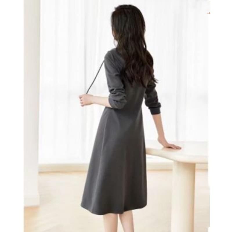 Pleated Waist Skirt Autumn New Air Layer Korean Version Slim Hooded Dress for Women