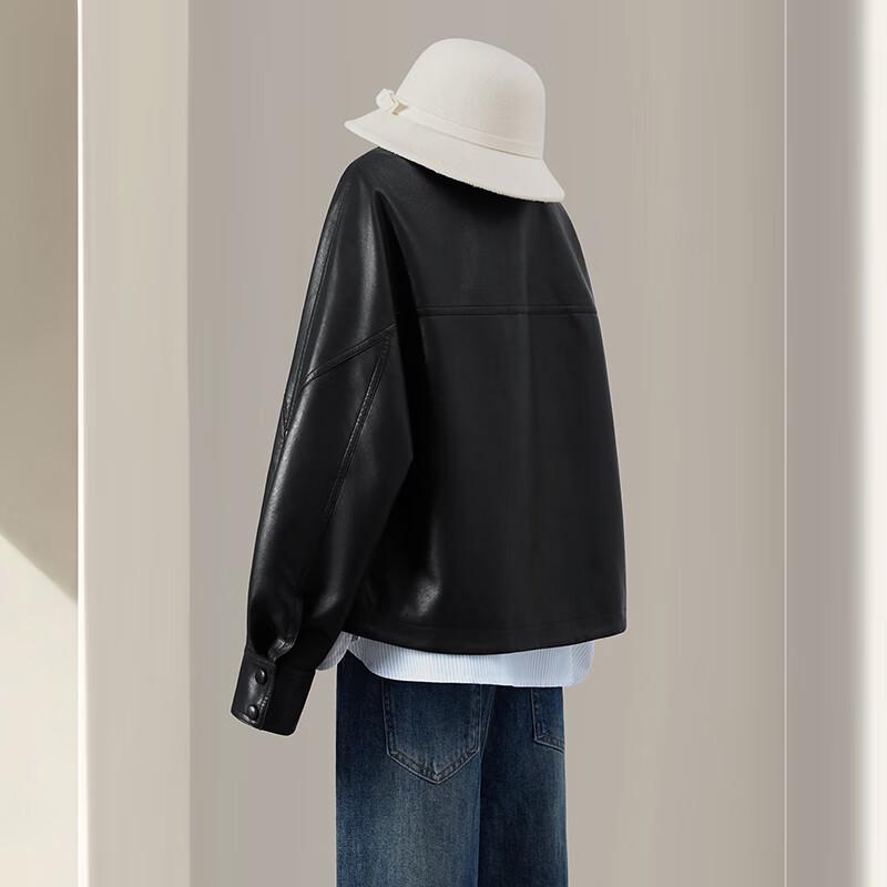 Women's Retro PU Leather Stand Collar Biker Jacket