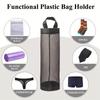 Foldable Mesh Grocery Bag Rack, Breathable Plastic Bag Dispenser, Kitchen Garbage Bag Storage Box with Hanging Storage