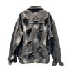 American retro high street old washed denim jacket women's spring and autumn wasteland wind trend ripped jacket top