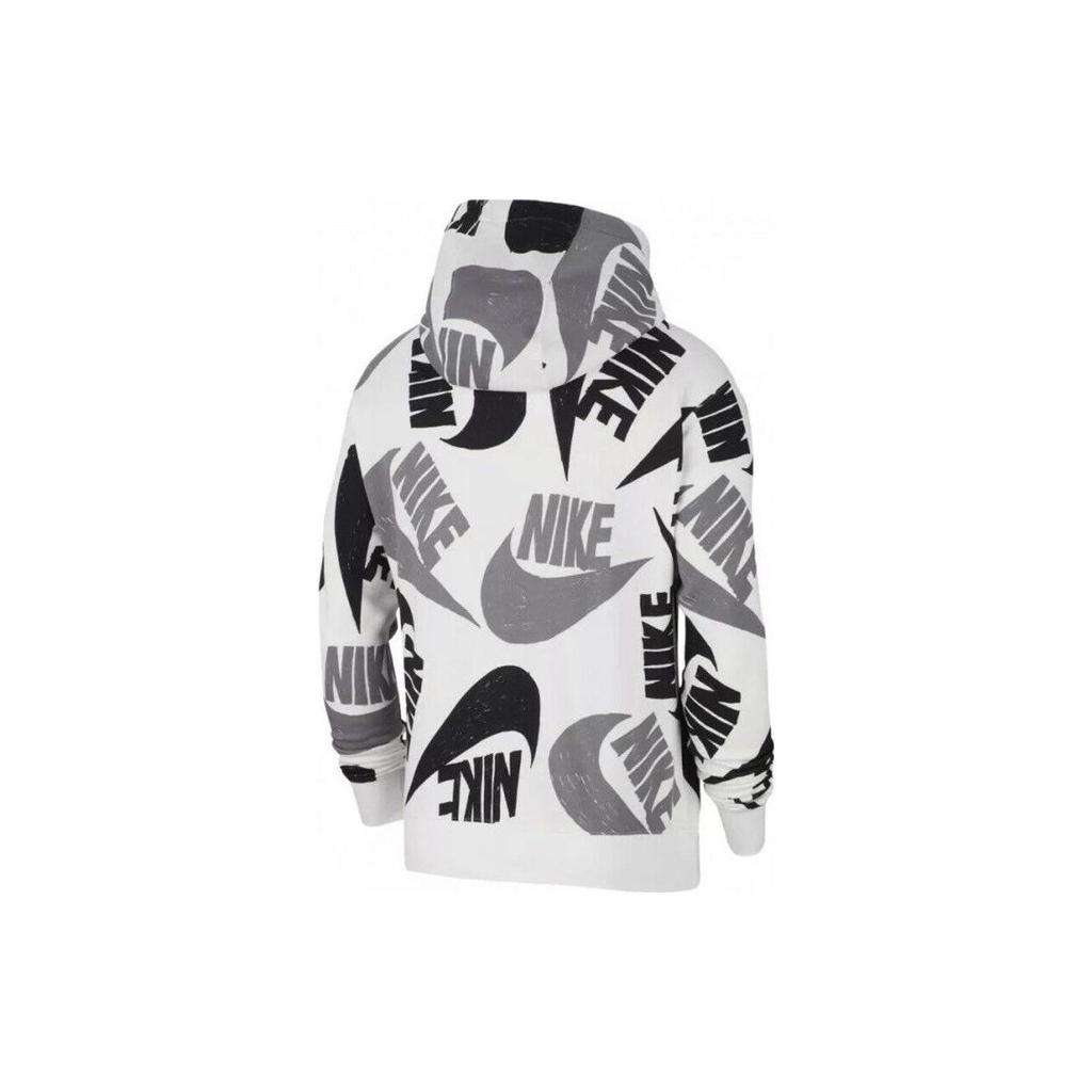 Nike Logo Printed Casual Hoodie Long Sleeve Sweatshirt Men Sweatshirt White CJ6312-010