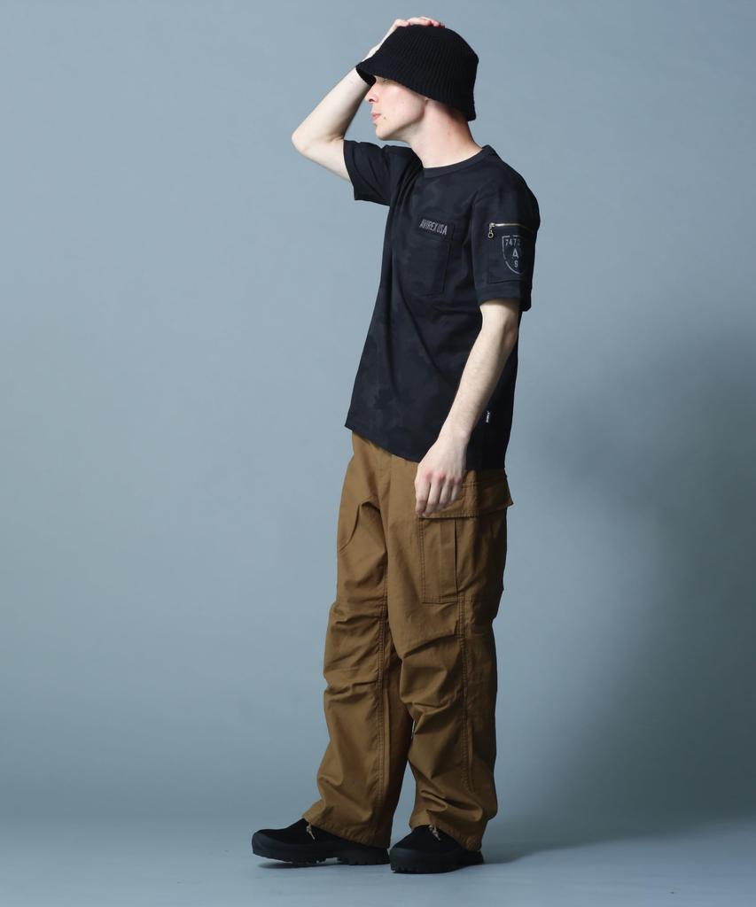 AVIREX FATIGUE T-SHIRT M Black Camo 783-5934010