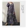 Round Neck Long Sleeve Loose Skinny Big Swing A-line Dress