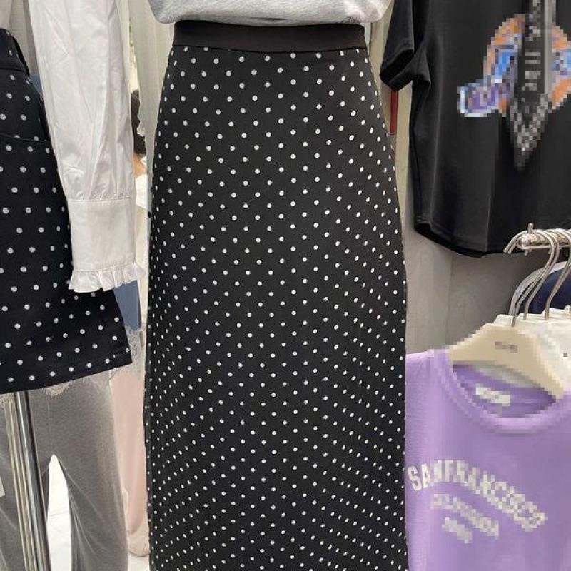 Spring 2025 Women's French Polka Dot High Waist A-line Skirt