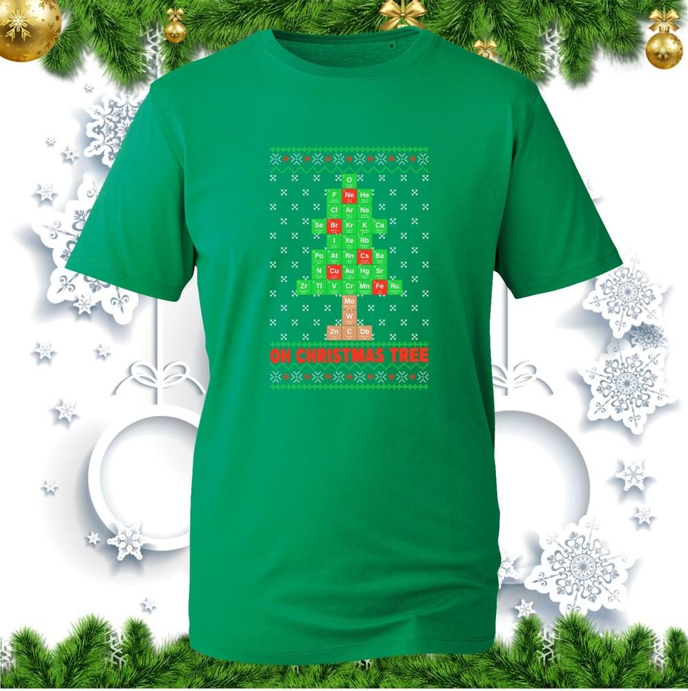 Periodic Table Oh Christmas Tree Tshirt Ugly Xmas Chemistry Chemist Funny Top S