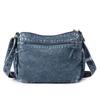 Large Capacity Soft Leather Cross-border Women's Shoulder Tote Bag for Middle-aged Women, with Washed Leather Finish.