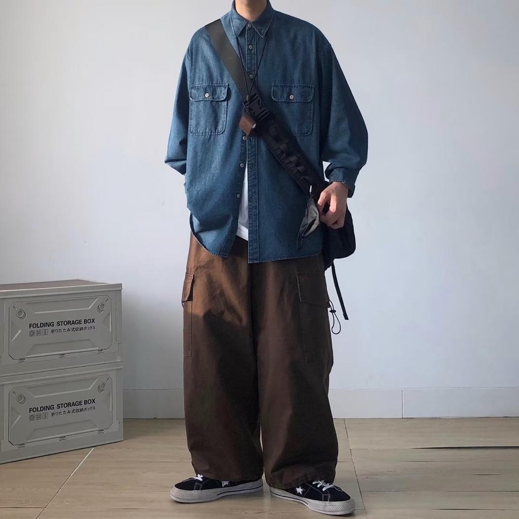 2024 Spring and Autumn Pu Handsome Coat Men's Ins High Street Fashion Brand Hong Kong Style Japanese Harajuku Style Korean Style Trendy Loose Jacket