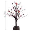 24in Valentines Day Tree Lamp with Heart Berry Red Tinsel Ornaments Led USB Battery Operated Lighted Table Tree for