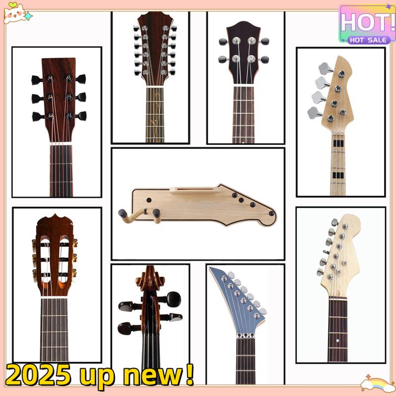 Classy-Guitar Wall Mount Wood Guitar Wall Hangers With Pick Holder For Acoustic Or Electric Guitars,Ukulele,Bass