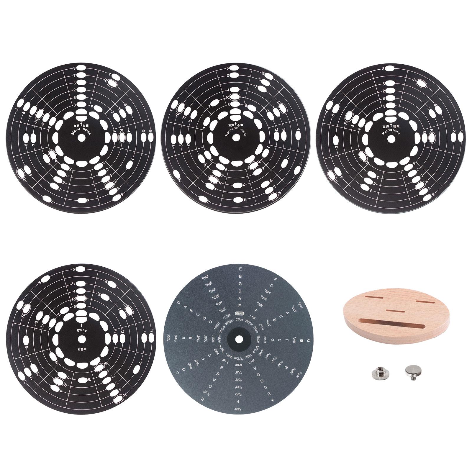 

Портативные системы для изучения гитарных гамм Колесо гитарных гамм Гитарный аксессуар Текстурированный круг из алюминиевого сплава Колесо квинтового круга S