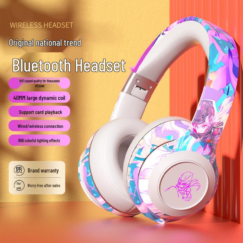 Guochao Graffiti Bluetooth Wireless Over-Ear Gaming Headphones - New Design Bestseller.