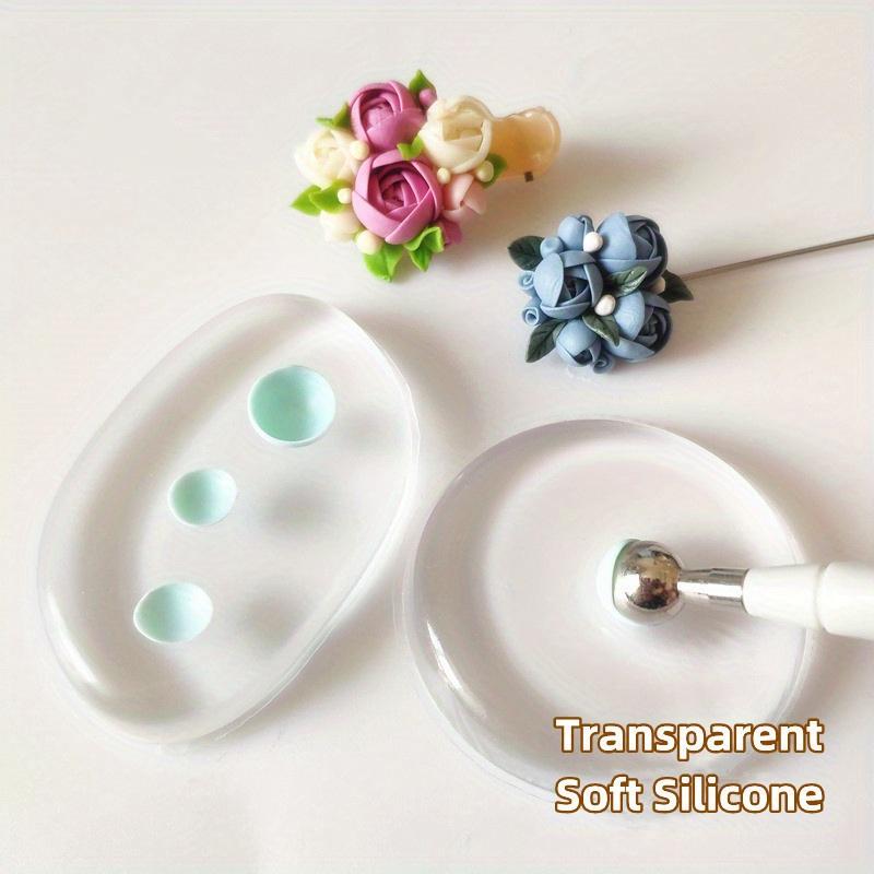 1pc Pottery Tool Soft Silicone Pad Modeling Dotting Tool Polymer Clay Mold for DIY Earrings Handicrafts Petal Making Accessories