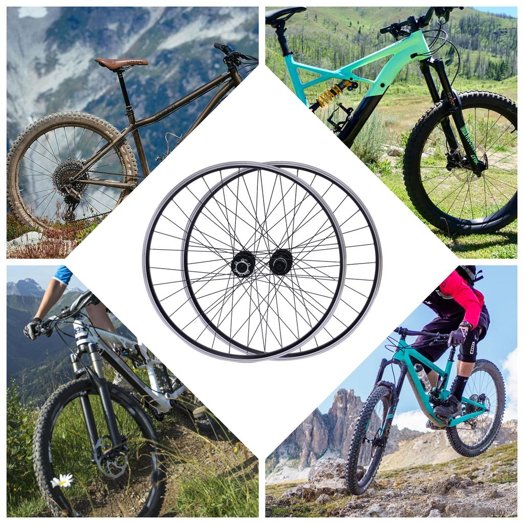 Lightweight 29-Inch MTB Wheelset, Aluminum Alloy Disc Brake Rims with Black Hubs, 200kg Load Capacity for Cycling Upgrades