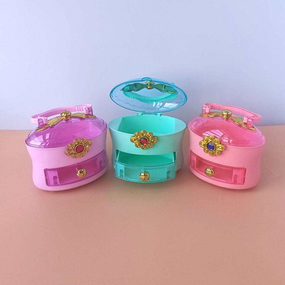 

Cartoon Dollhouse Jewelry Box With Handle Mini Storage Box DIY Drawer Box Dollhouse Accessories