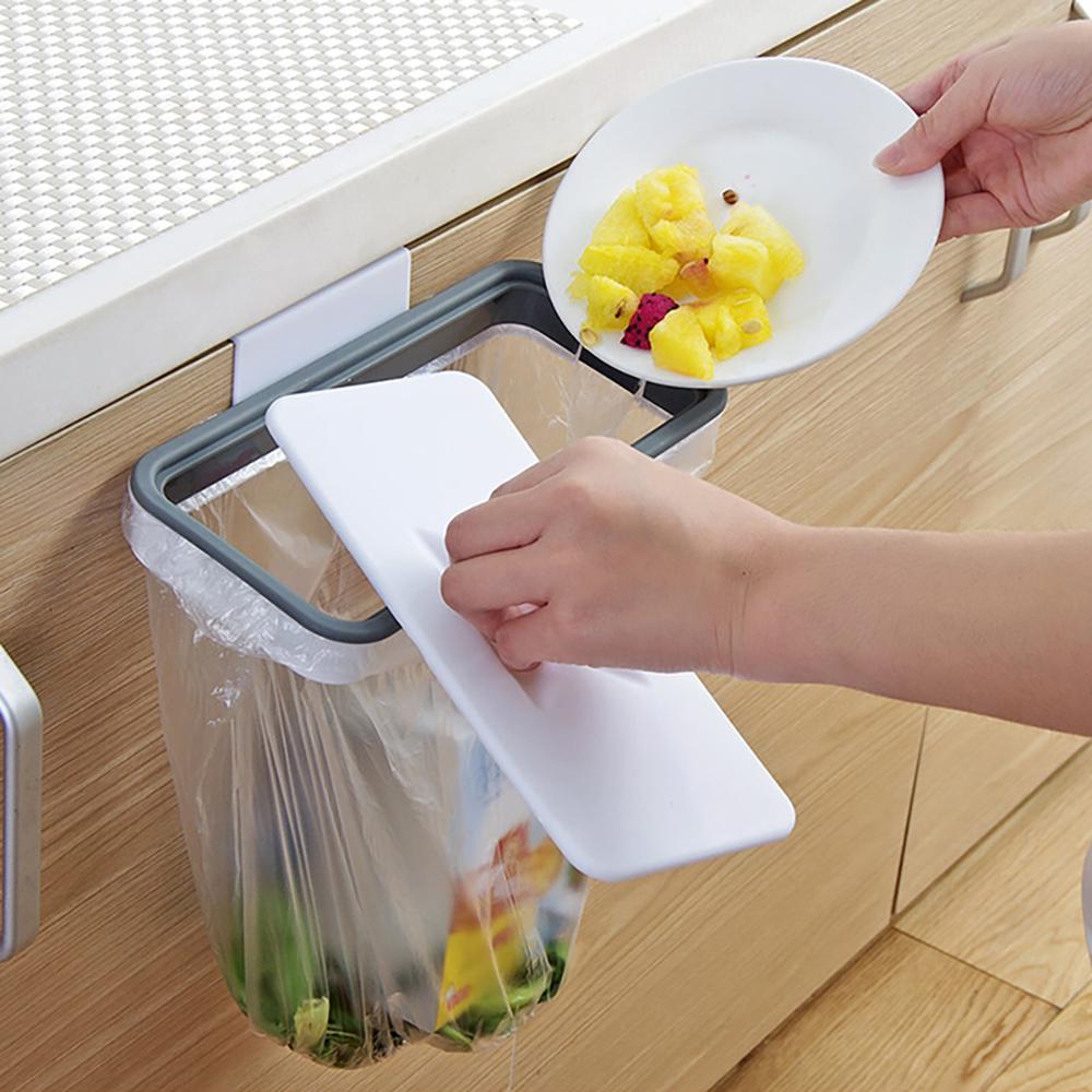 Trash Bag Holder Garbage Bag Hanger Rubbish Bag Holder Garbage Storage Rack Bracket for Kitchen Cupboard Bathroom