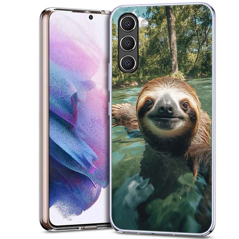 Cute Sloth Phone Case for Samsung A54 A14 A24 A34 A17 A37 A57 A55 A35 A25 A15 A13 A23 A33 A53 A07 A05S A04S A03 A73 Galaxy Note