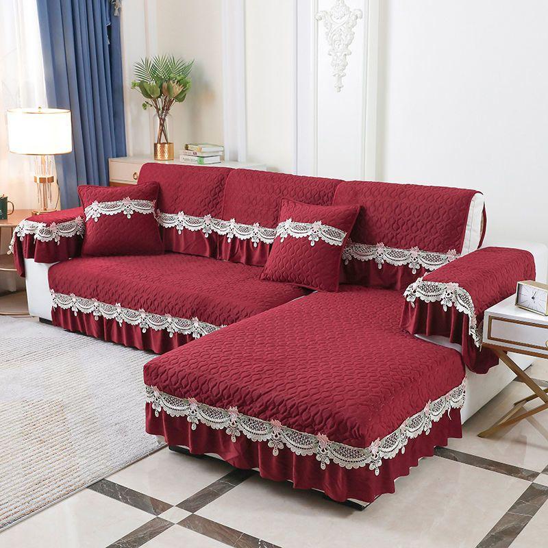 Plush Sofa Covers Four Seasons Sofa Towel Fabric Seat Cushion Backrest Towel Simple Modern Couch Cover Non-slip Sofa Bed Cover