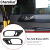 2x Inner Door Handle Decor Cover Trim for + Ford Bronco Black Carbon Fiber