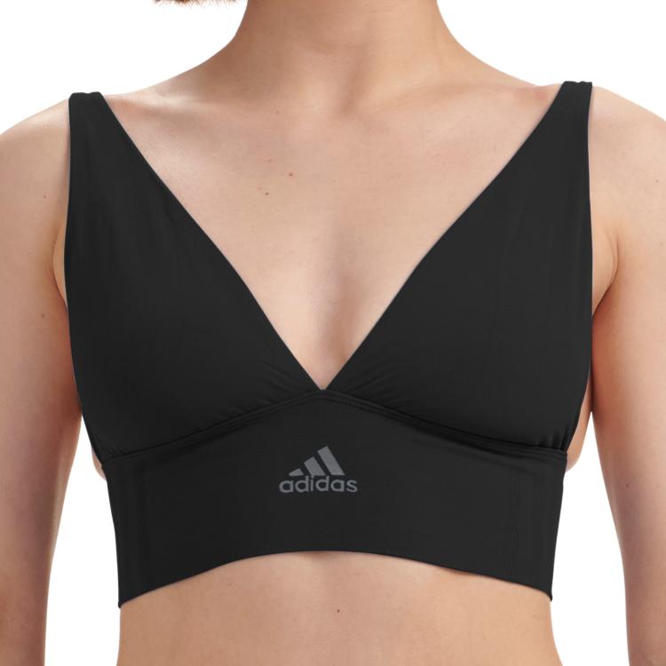 Adidas Lightweight Seamless Deep V Adjustable Sports Bra Women Underwear Black 4A7H69-000