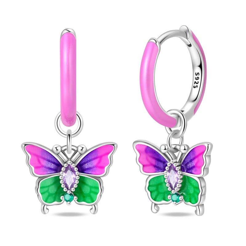 100% 925 Silver Chameleon Dragonfly Butterfly Earrings Golden Koi Ladybug Earrings For Women Fashion S925 Party Jewelry