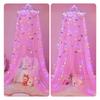 Mosquito Net Bed Canopy For Girls Room With Led Light Curtains DIY Princess Decor With Butterflies Design