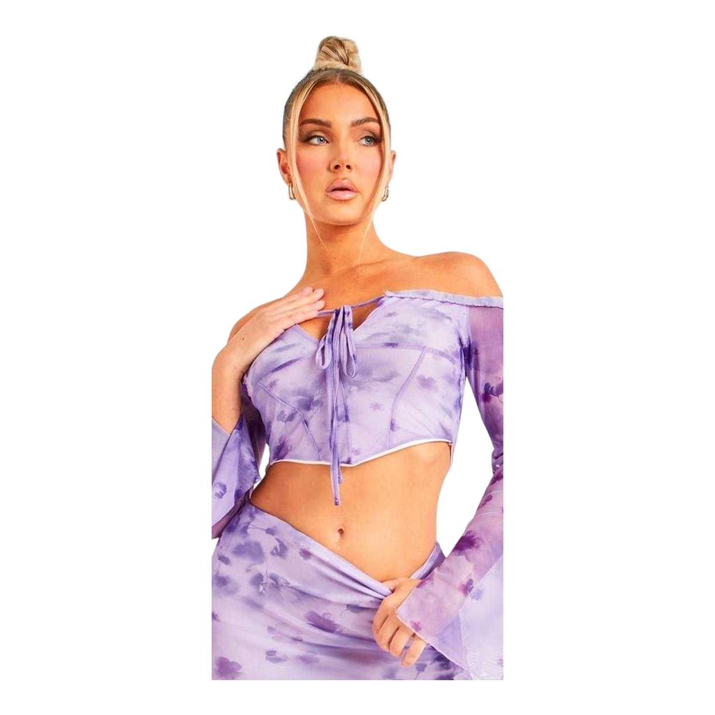 Missy Empire Womens/Ladies Mesh Off Shoulder Crop Top