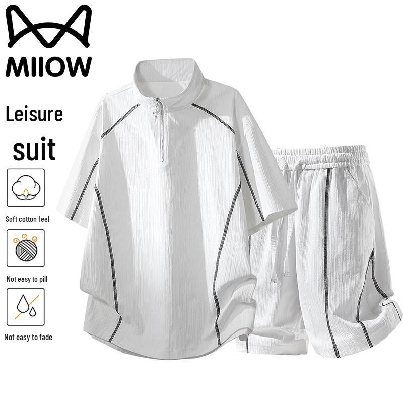 Maoren Men s Summer Casual T-Shirt & Shorts Set M
