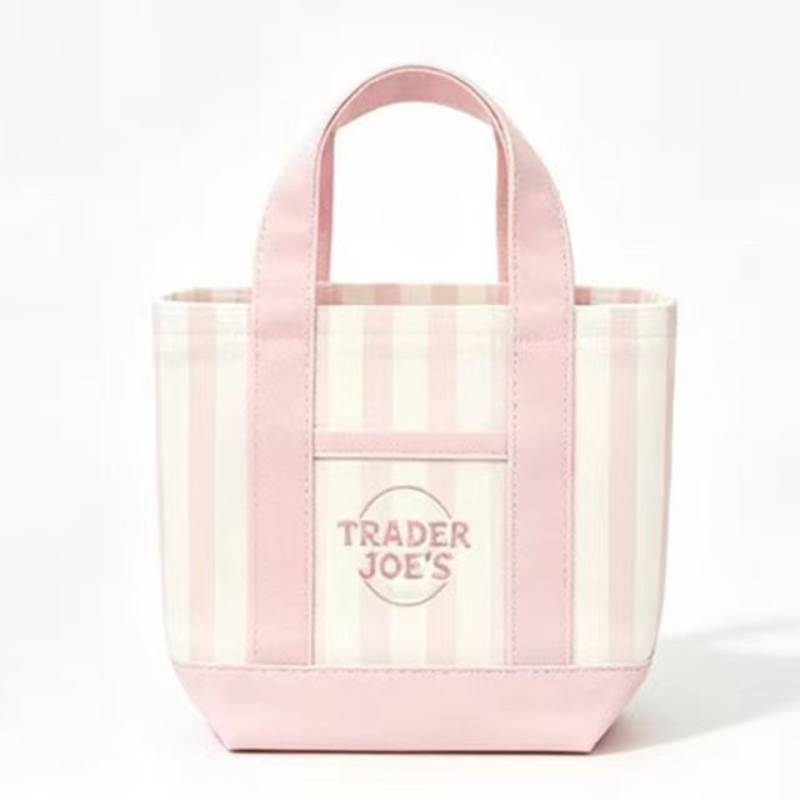 HeathJury Trader Joes Canvas Tote Bag Met Rits Voor Casual Reizen En Dagelijks Gebruik roze