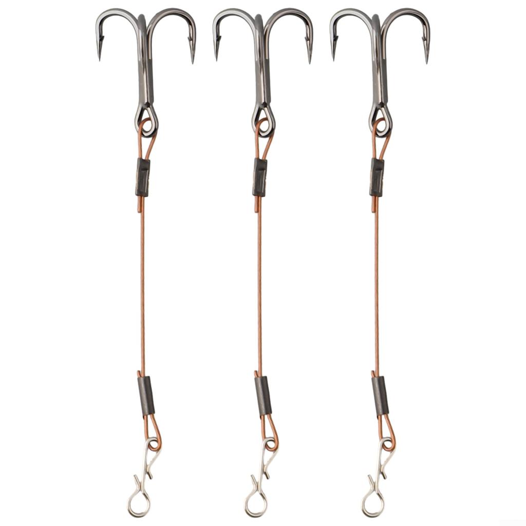 Przynęta do łowienia sandaczy z kotwicami ze stali nierdzewnej, 3 sztuki