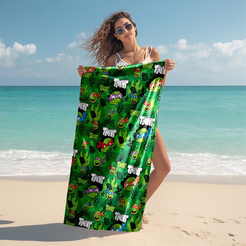 1pc Turtles Green Background Microfiber Beach Towels Quick Dry Towel Sand Beach Towels Pool for Travel Swim Pool. S072101141