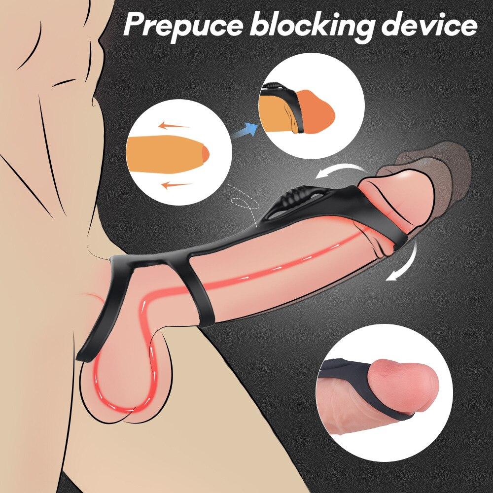 Double Ring Liquid Silicone Locking Sperm Ring Couples Co-Vibration Delayed Ring Adult Products Penis Resistance Compound Ring