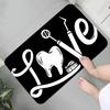 Cartoon Dentist Tooth Fun Graphic Printed Flannel Non-slip Mat Rug Carpet for Bathroom Kitchen Entrance Educational Home Decor