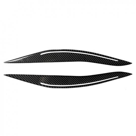 2x Car Headlight Eyebrows Eyelids Cover Trim For BMW 5 Series F10 2014-2016