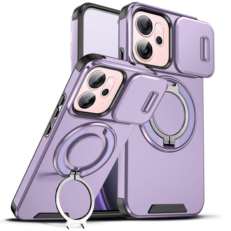 Funda For OPPO Reno 14F 5G Case Armor Slide Camera Lens Protection Back Cover Reno14F Reno14 F 5G Car Magnetic Ring Holder Coque