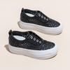 Thick-soled little white shoes women's 2025 new summer outer wear fashionable versatile hollow breathable one-pedal lazy board shoes
