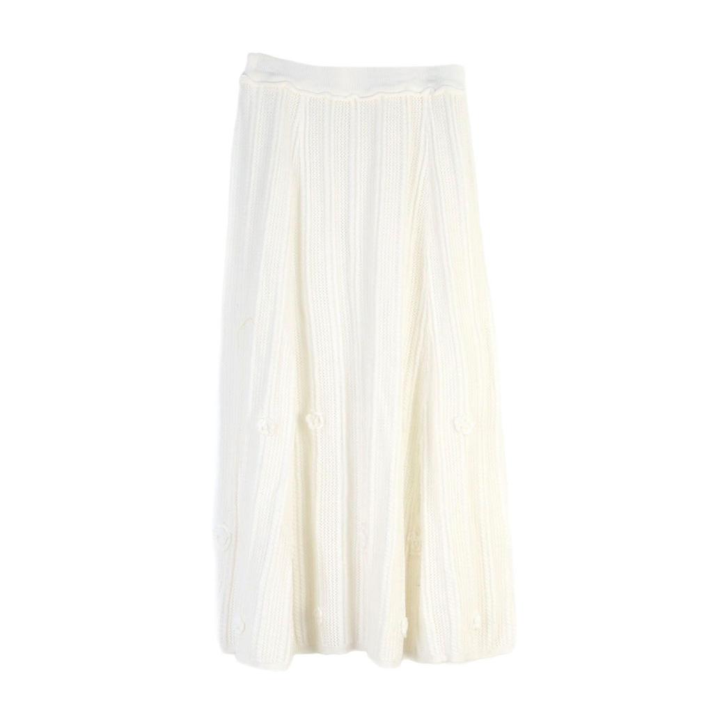 Spring/Summer Camellia Knitted Women's Set: Fairy Dress Cardigan, Vest & Skirt