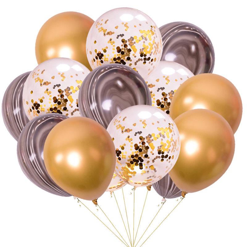 Buy 15pcs 12inch Agate Balloons With Confetti Baloon Metal Latex Balloon Birthday Party Weddding Decor At Affordable Prices Free Shipping Real Reviews With Photos Joom