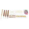 Braid Jewelry Wooden Beads Set Hair Extension Ring Set Wooden Bead Piercing Needle with Single