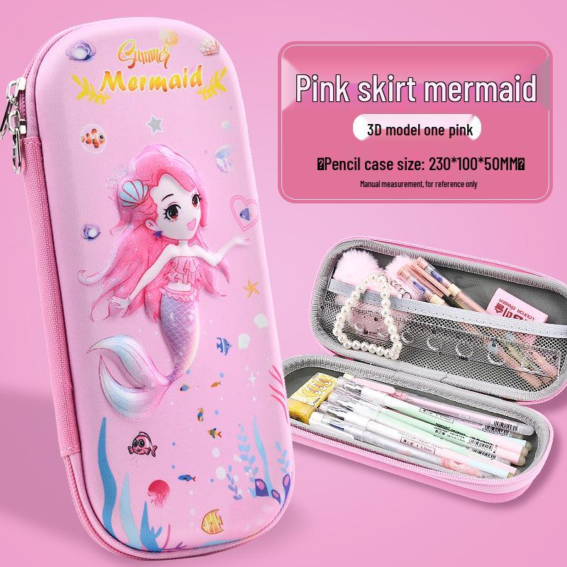 Korean Style 3D Cartoon EVA Pencil Case for Elementary Students - Large Capacity for Boys & Girls
