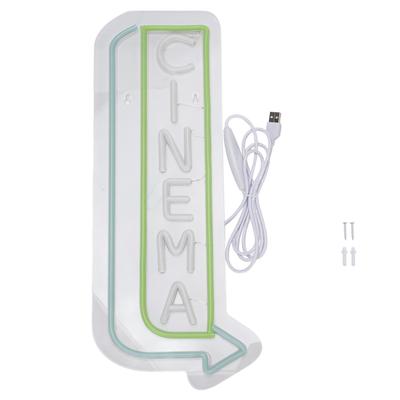 Letreiro de Cinema LED Regulável Luz de Letra Ponta de Seta Sala de Filme Teatro Comercial Decoração de Porta Parede