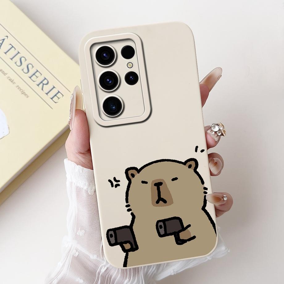 Cool Soft Silicone Case For Samsung Galaxy S24 / S24Plus / S24Ultra / S24 FE Phone Case Shockproof Matte Back Cover S24+ Funda