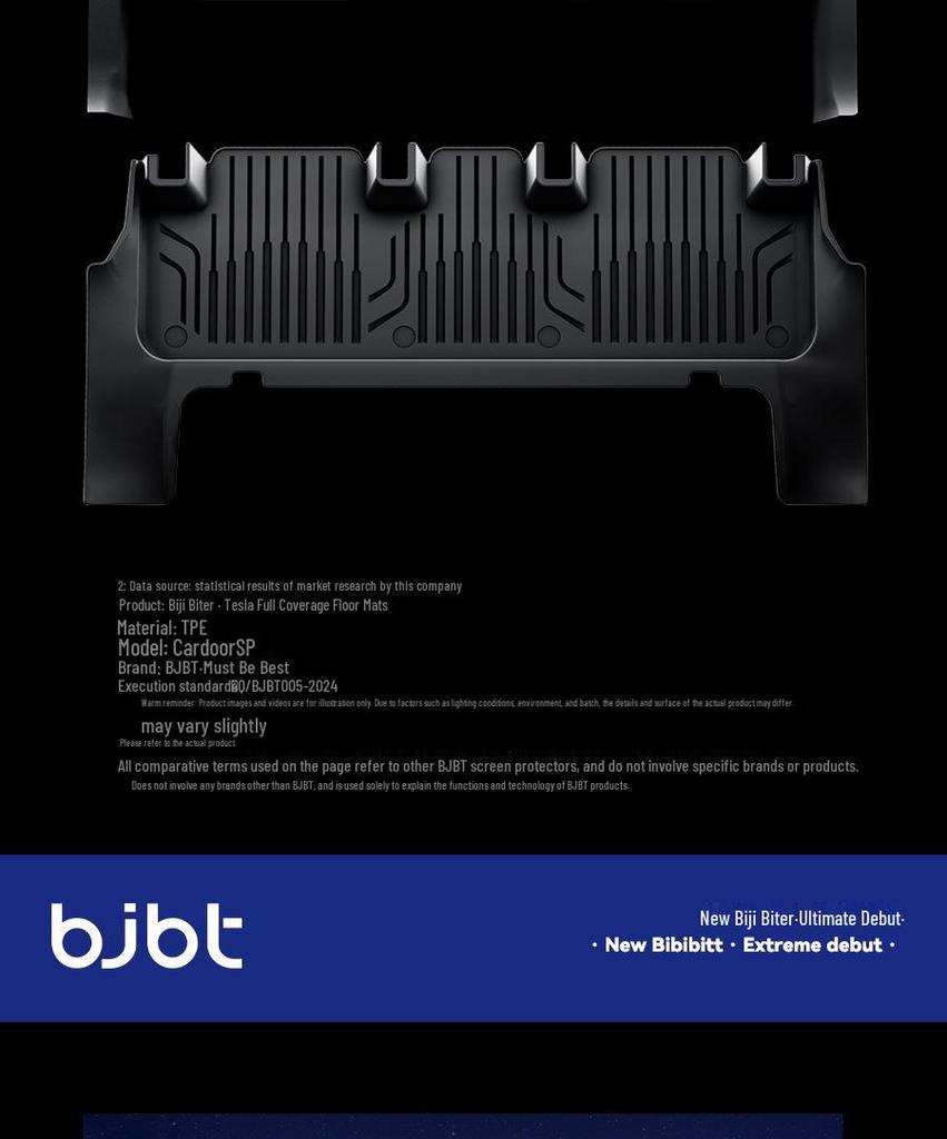 BJBT Full Coverage Non-Slip Floor Mats for Tesla Model Y 2023, TPE Injection Molded